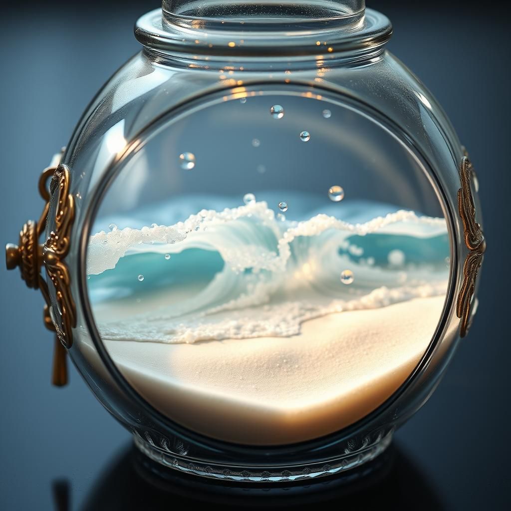Miniature Beach Ecosystem in Glass Jar