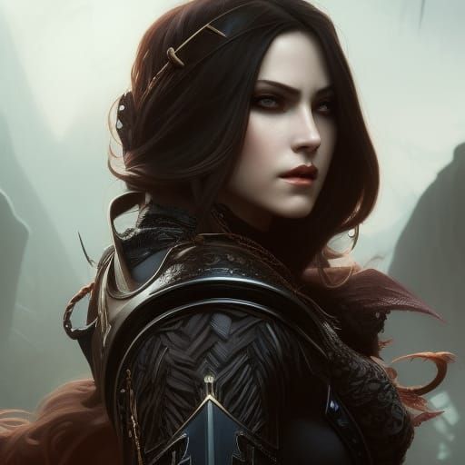 Vampire Assassin Portrait in Dark Fantasy Style