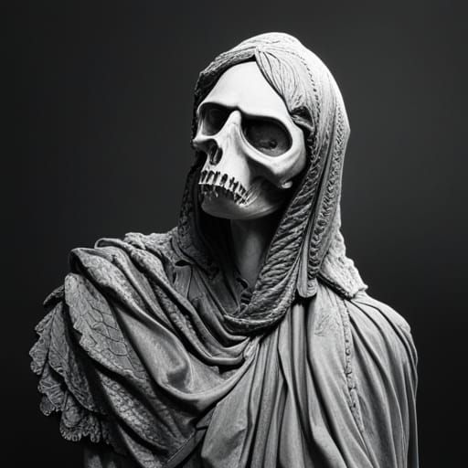 Gothic Heartbreak Scene in Engraving Style