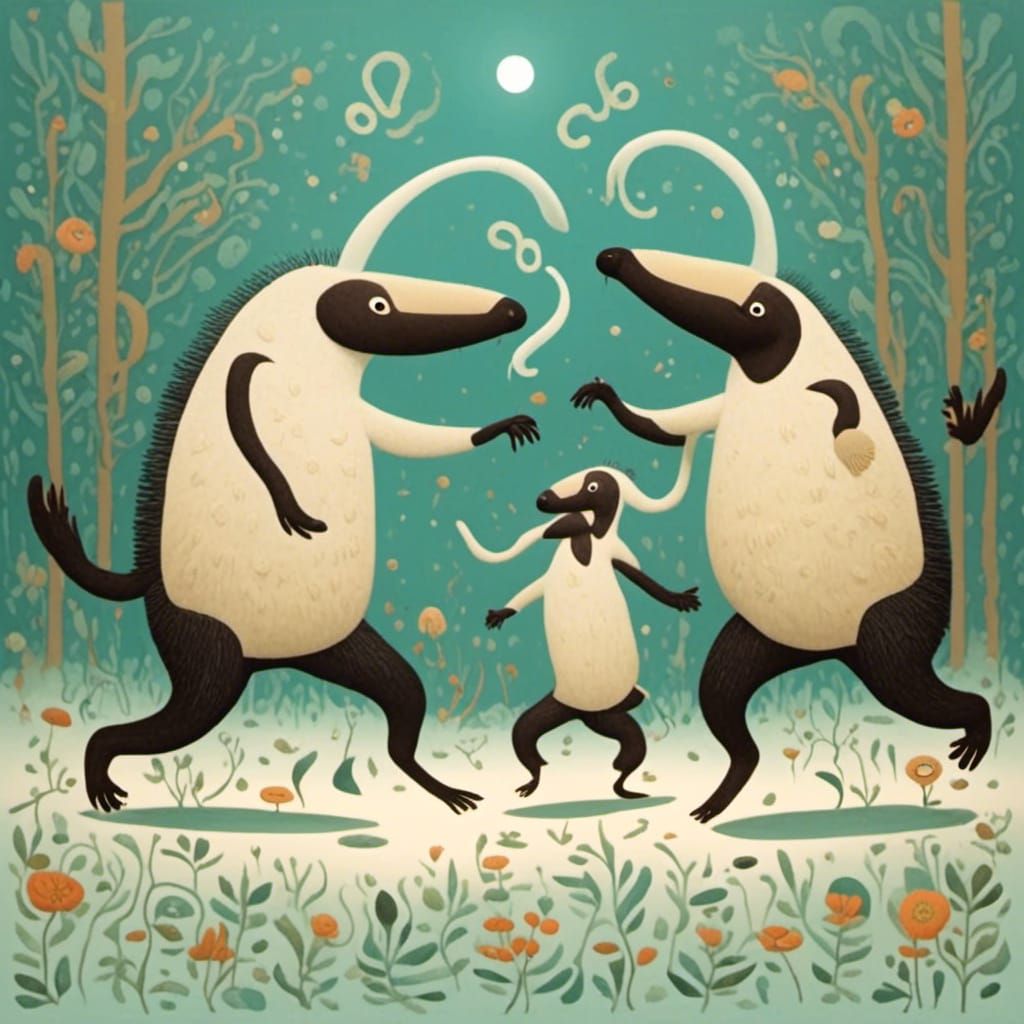 Cute Giant Anteaters Dancing