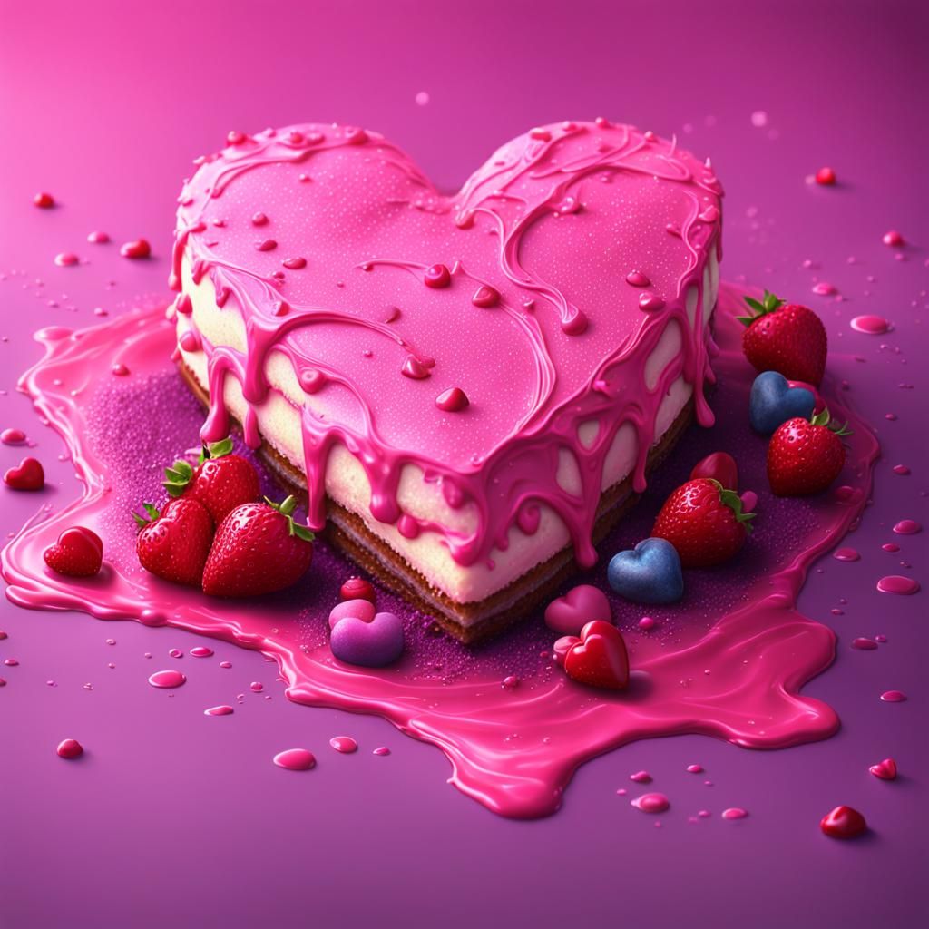 Heart Crepe Dessert: Sweet Pink Fantasy
