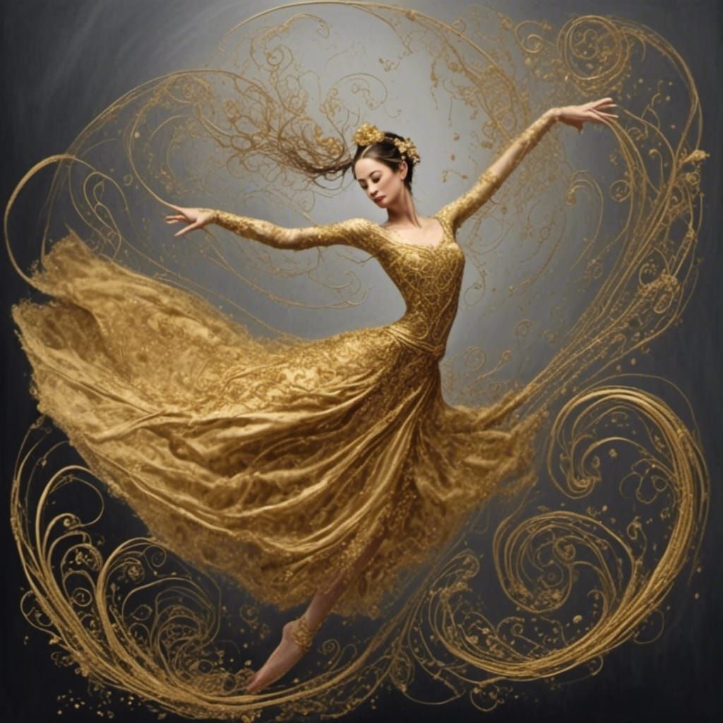 Dancer in Golden Filigree Threads