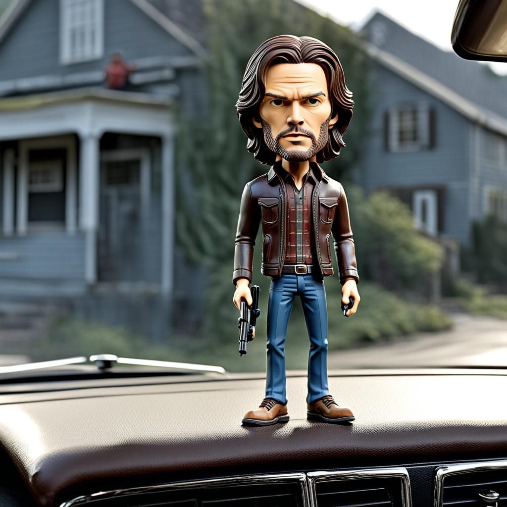 Sam Winchester Bobblehead on Impala Dashboard