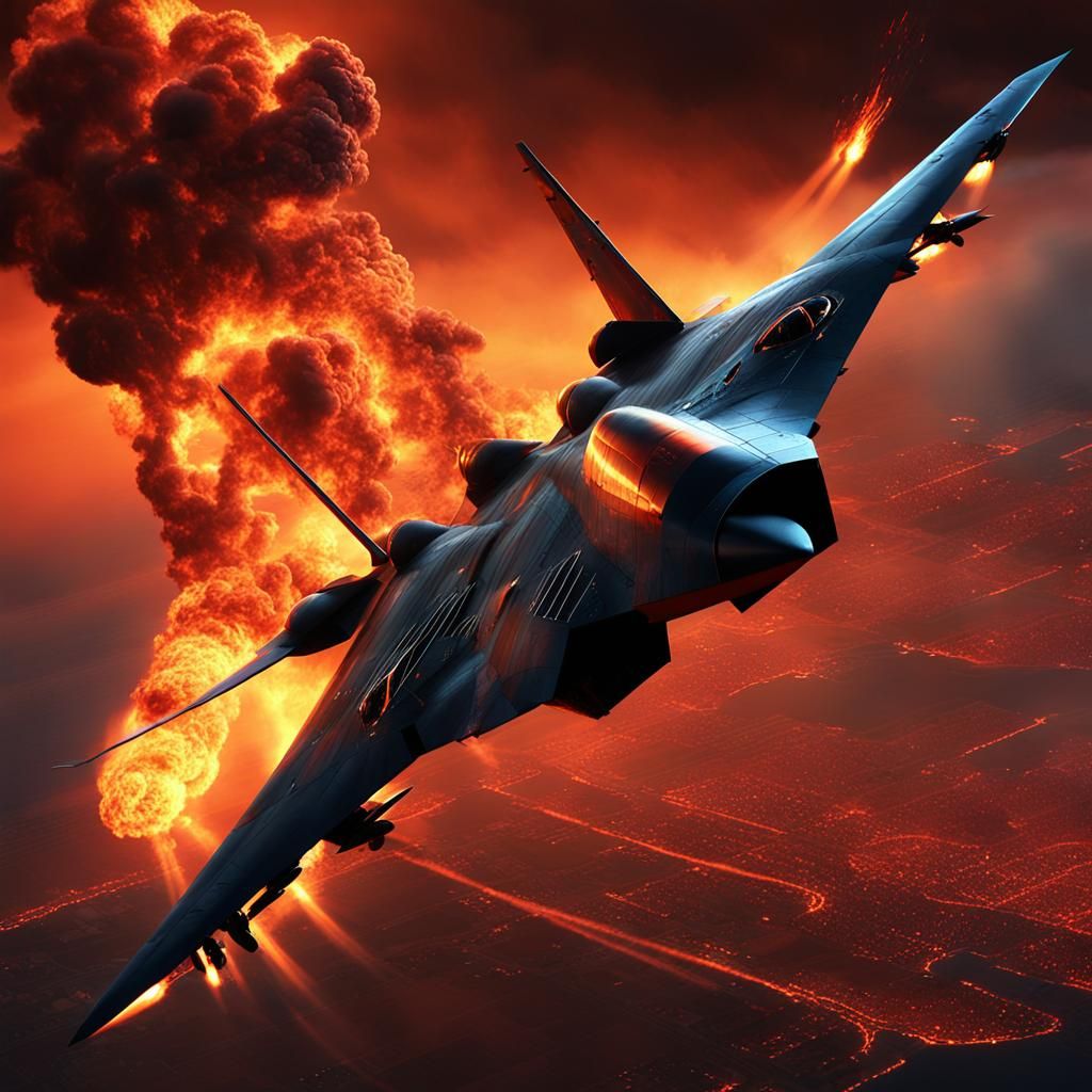 SR-72 Dogfight with Dragon in Dark Fantasy Style