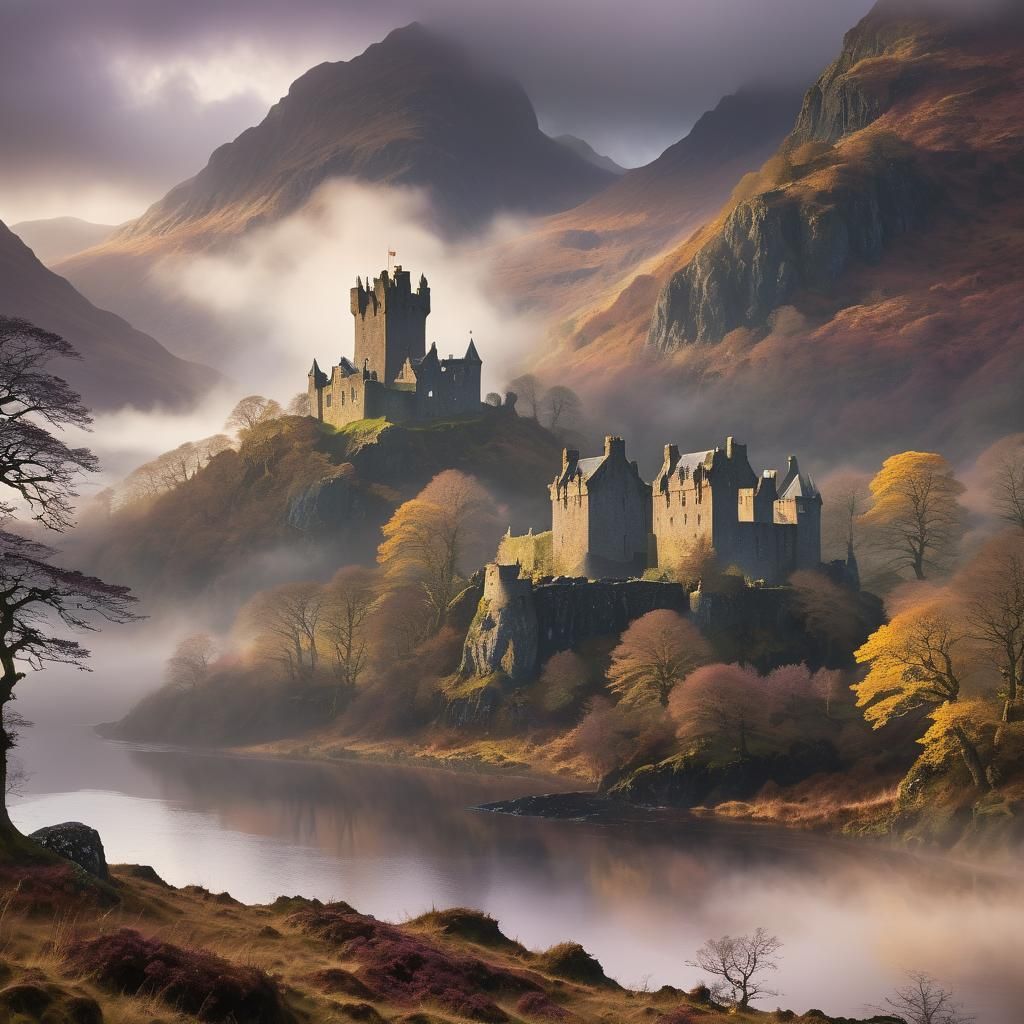 Majestic Medieval Scottish Castles in Golden Light