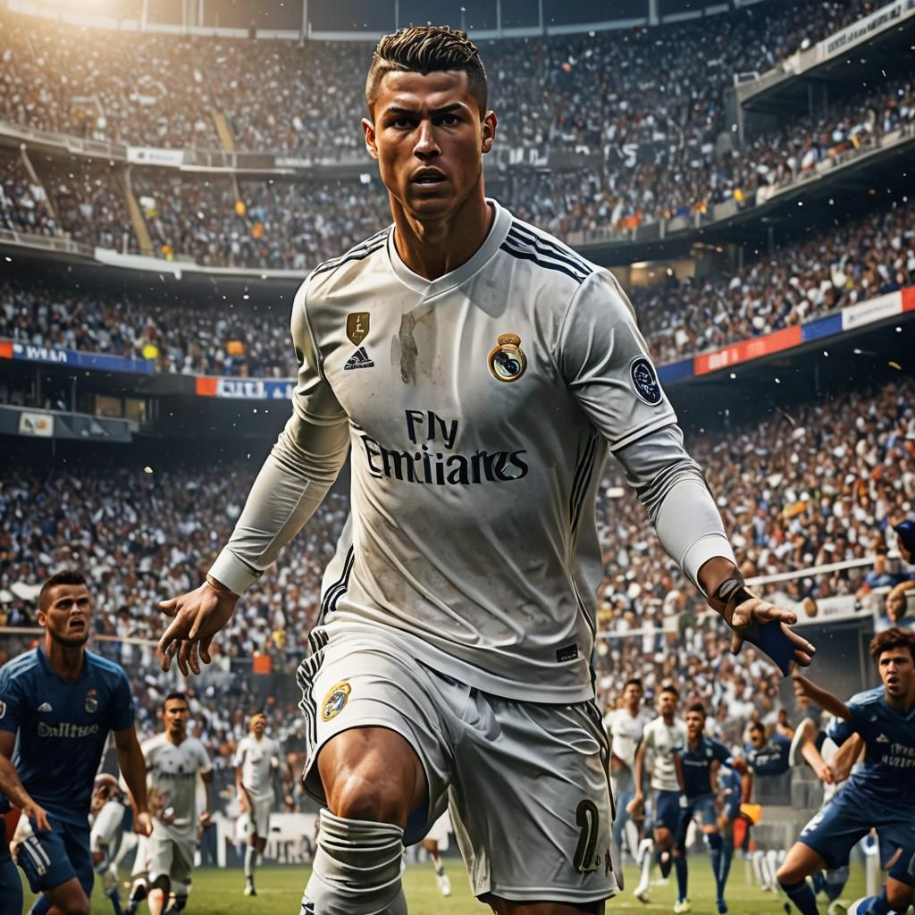 Ronaldo in Real Madrid: Detailed Matte Painting