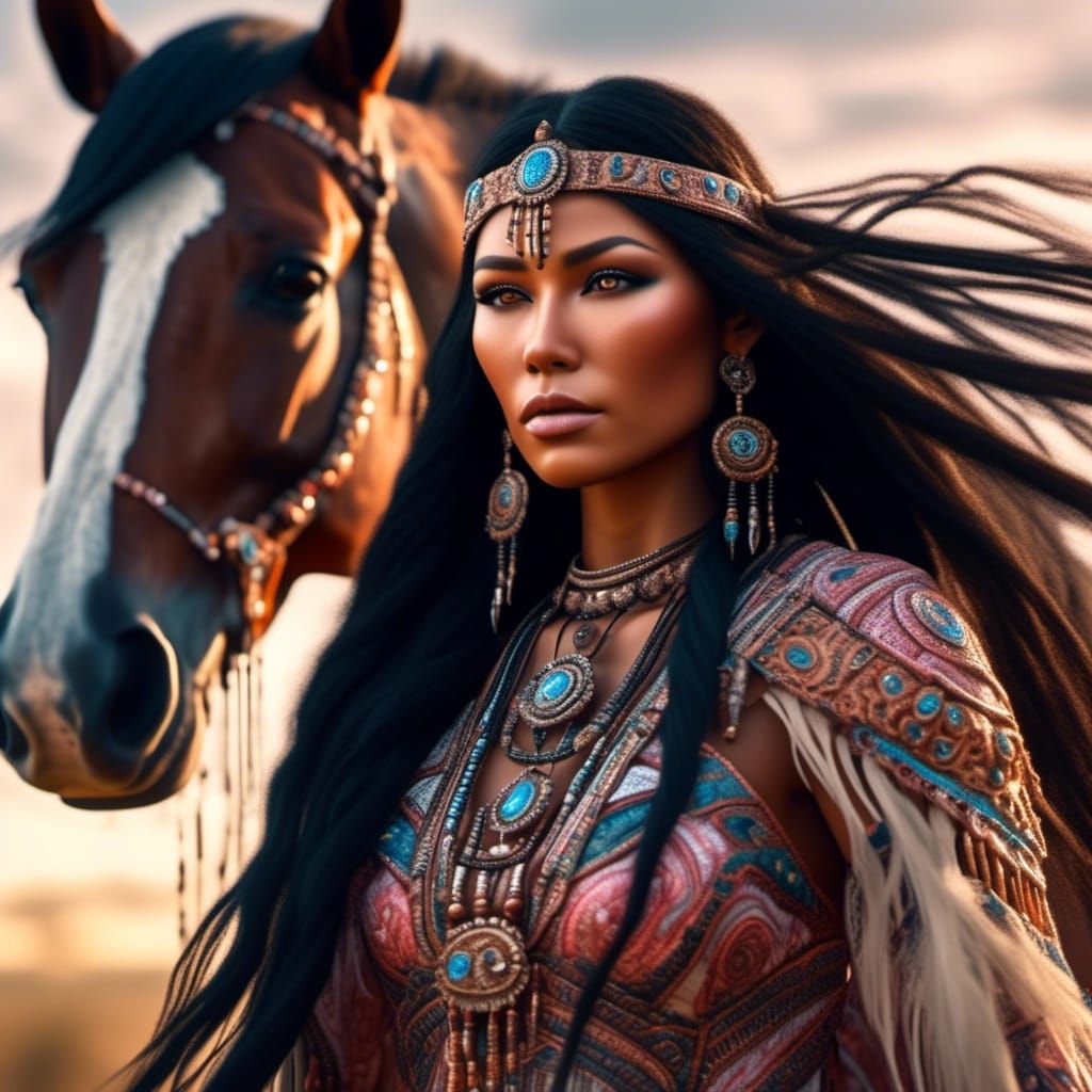 beautiful native American, non enhanced