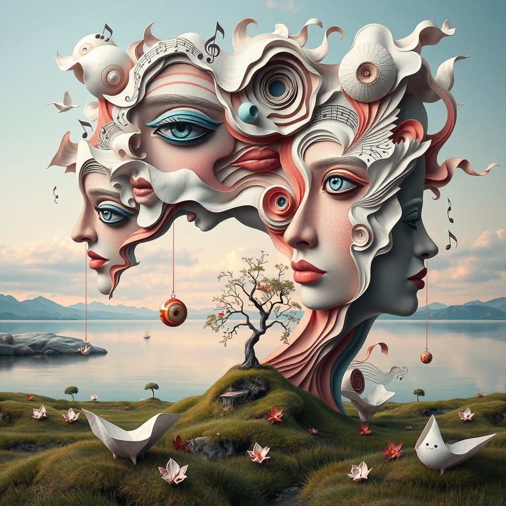 Surreal Dreamscapes in Real-Time Brushstroke Simulations