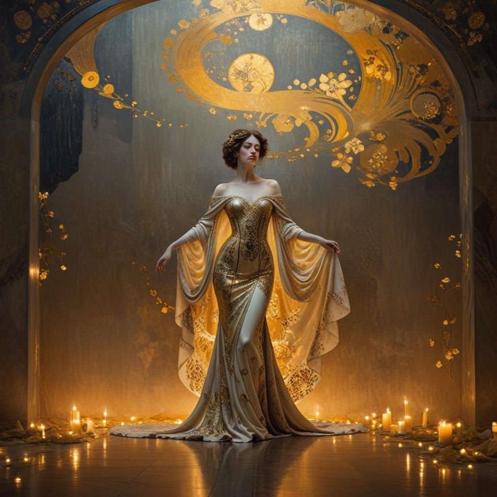 Elegant Woman in Baroque Opulence