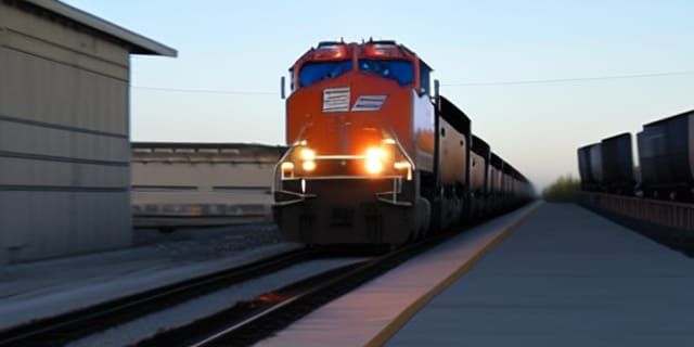 BNSF Train in Industrial Area