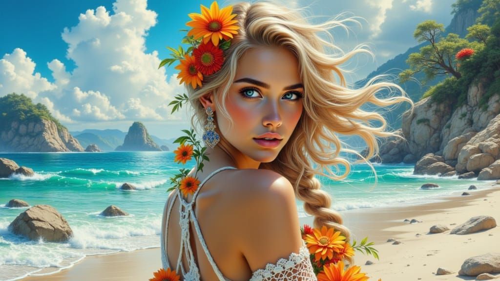 Seaside Portrait with Dynamic Lighting