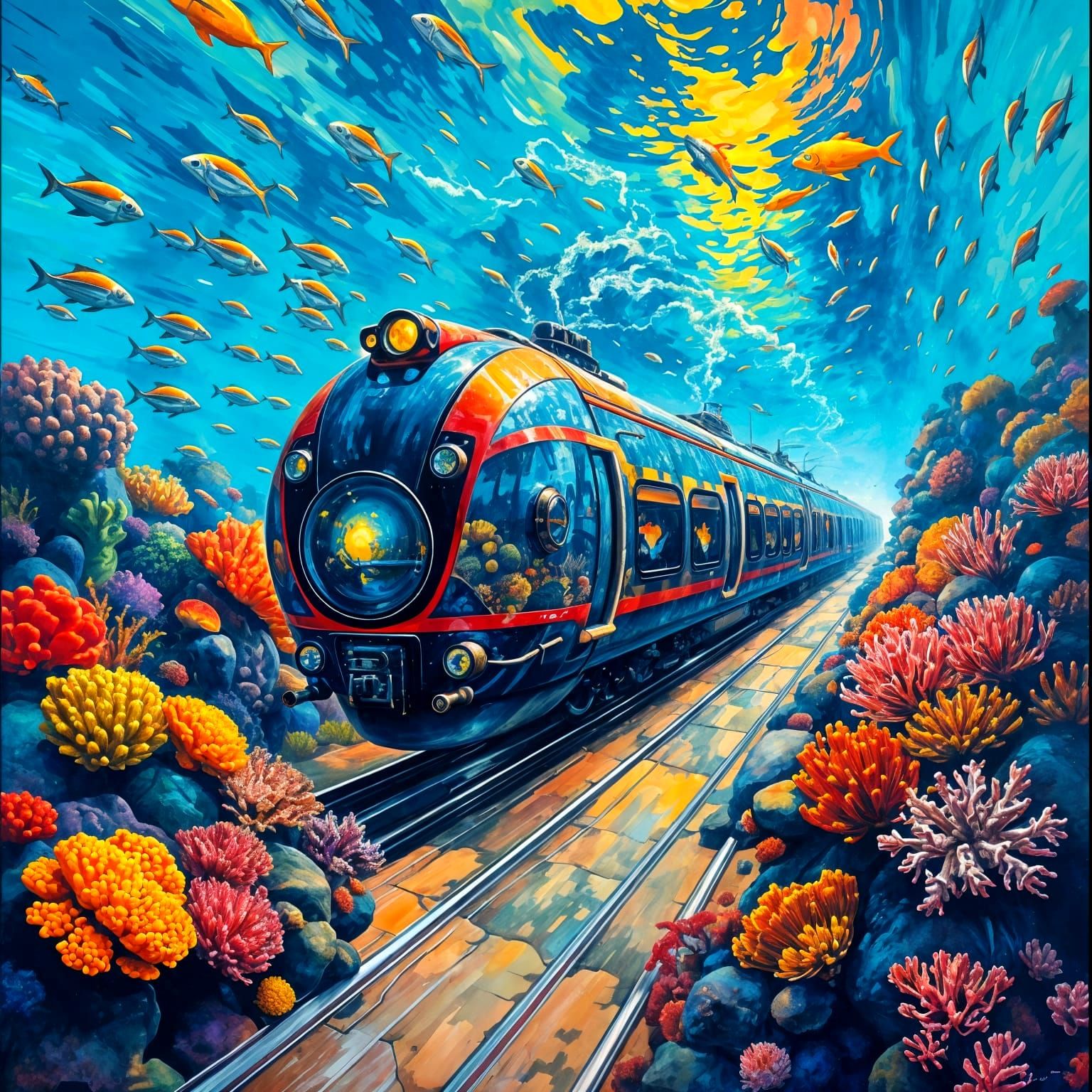 Train in a Ocean world