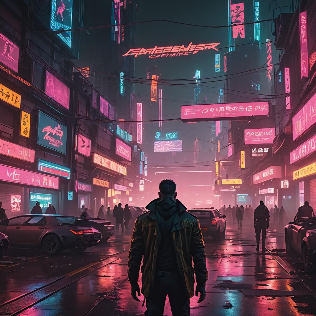 Cyberpunk Neon Cityscape in 2099 Style