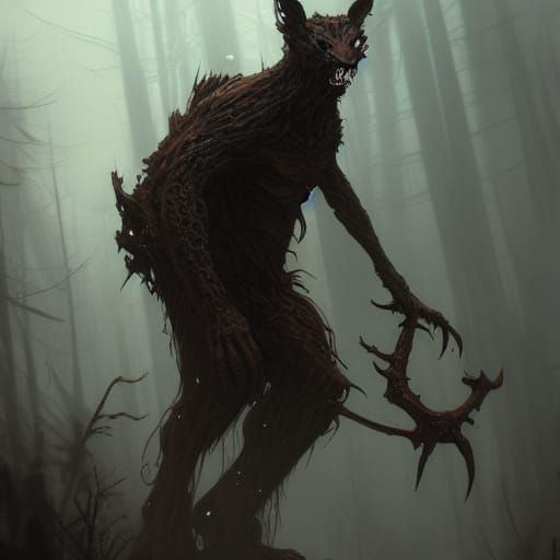 Detailed Skin Walker in Dark Fantasy Style