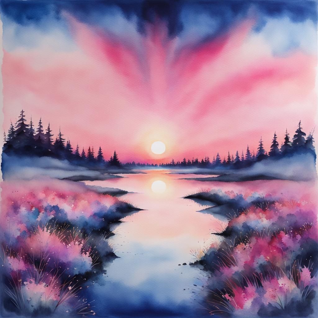 Symmetrical Number 818 in Watercolor Style