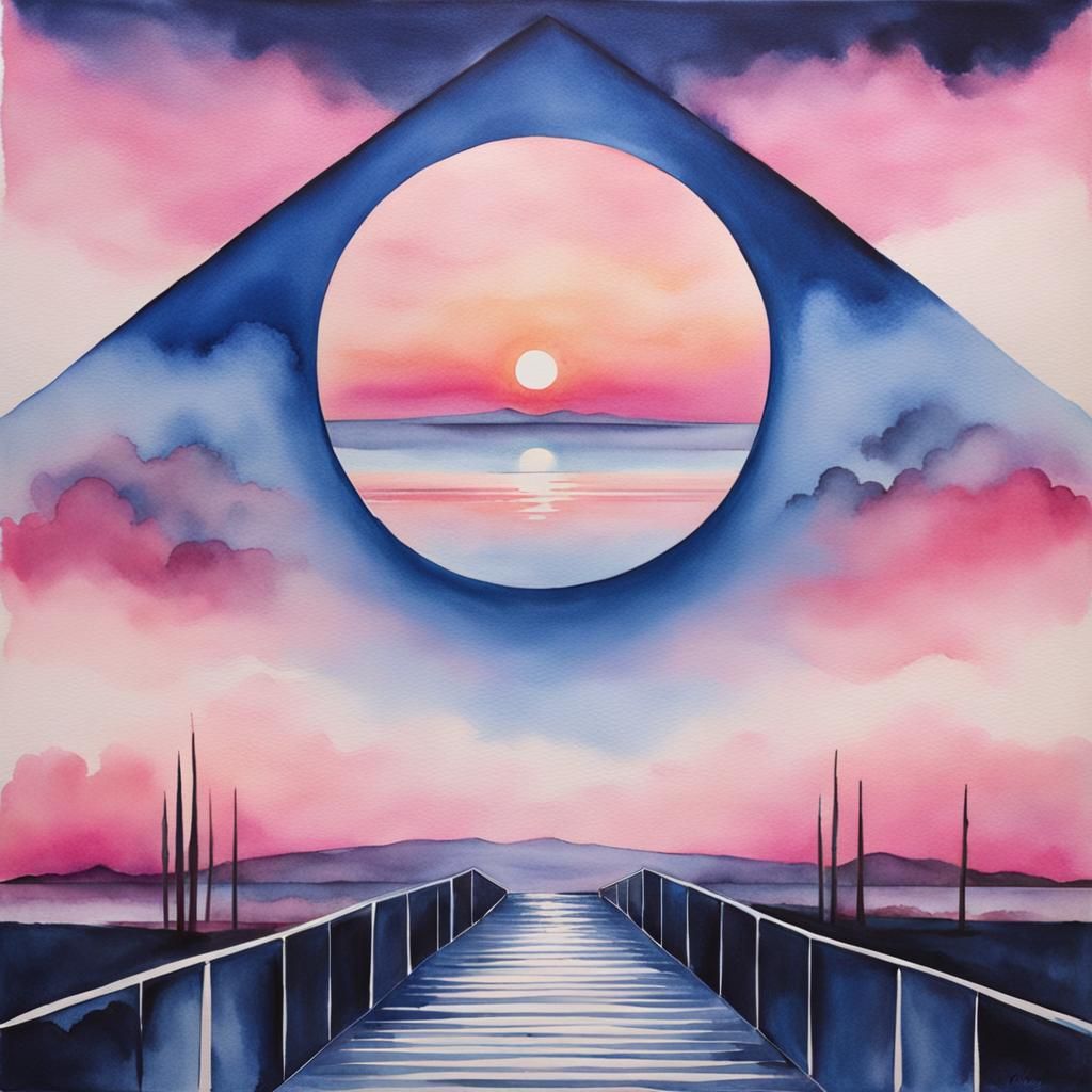 Symmetrical Reflection of Number 818 at Dawn