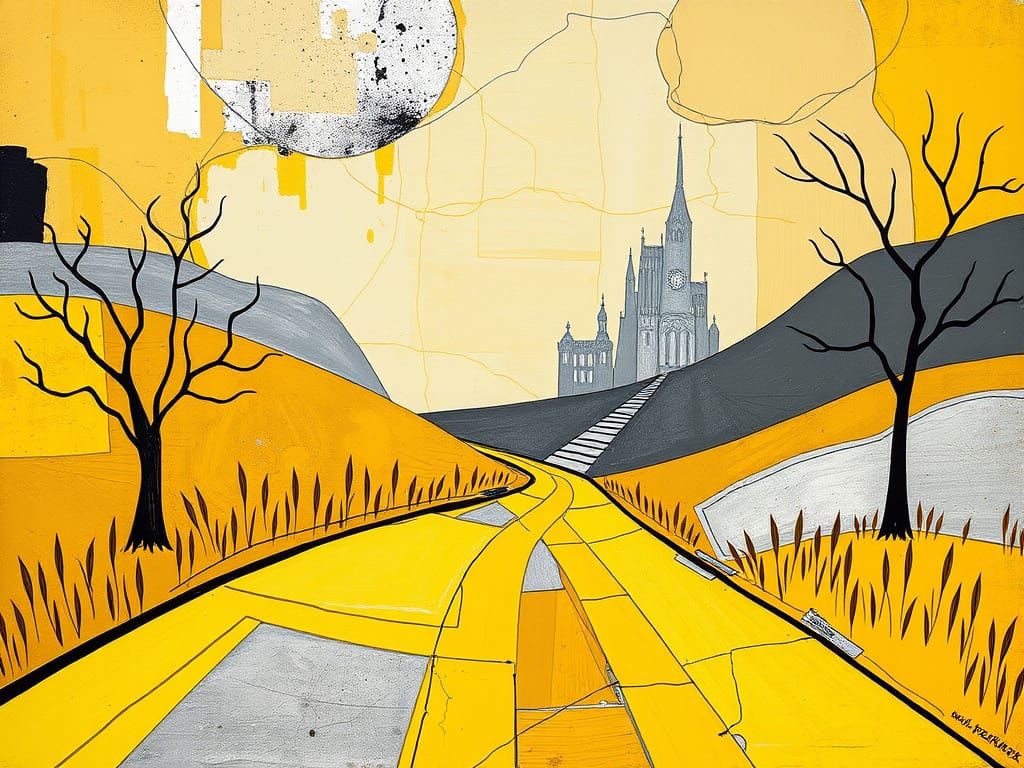 Vibrant Mondrianesque Abstractions of the Yellow Brick Road