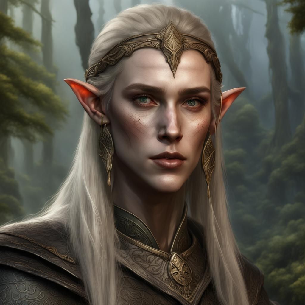 Ayleid Elf Portrait in Fantasy Concept Art Style