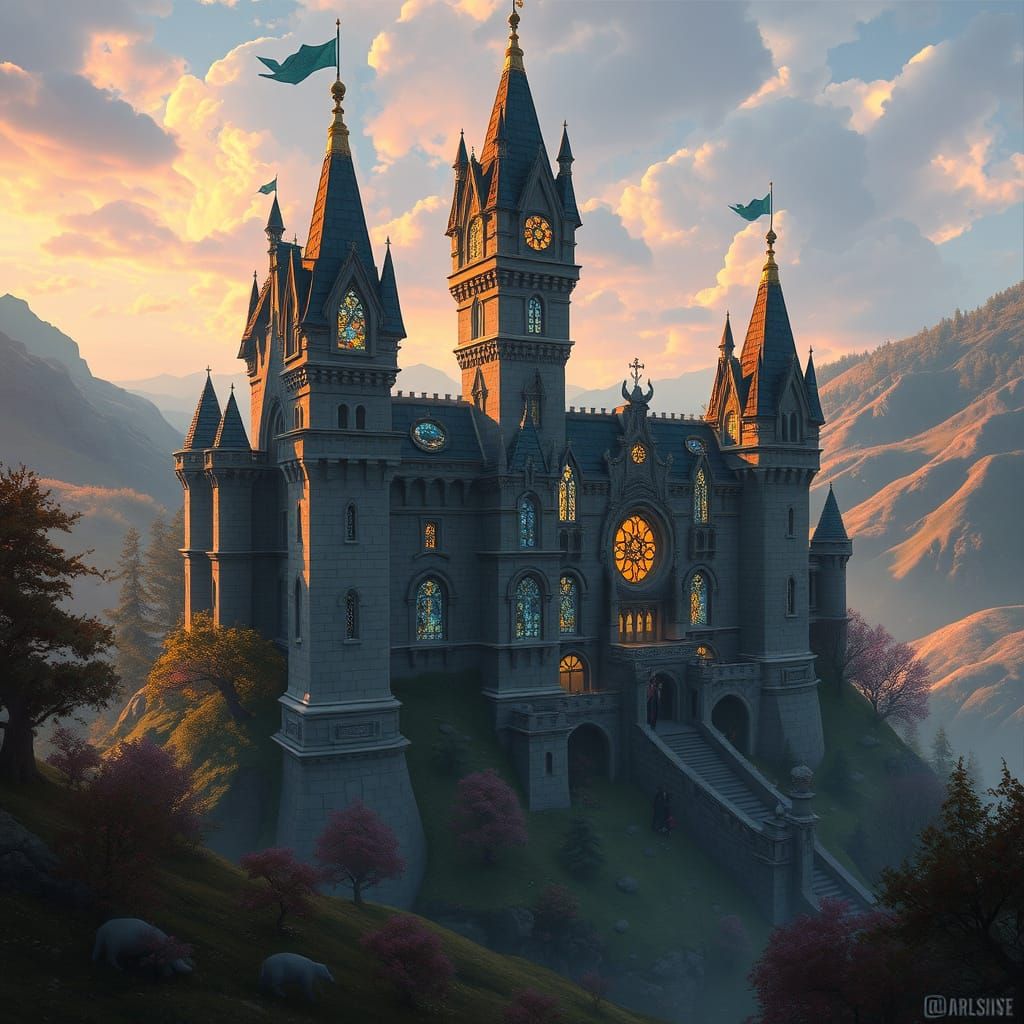 Fairy Tale Oracle Castle in Mystical Landscape