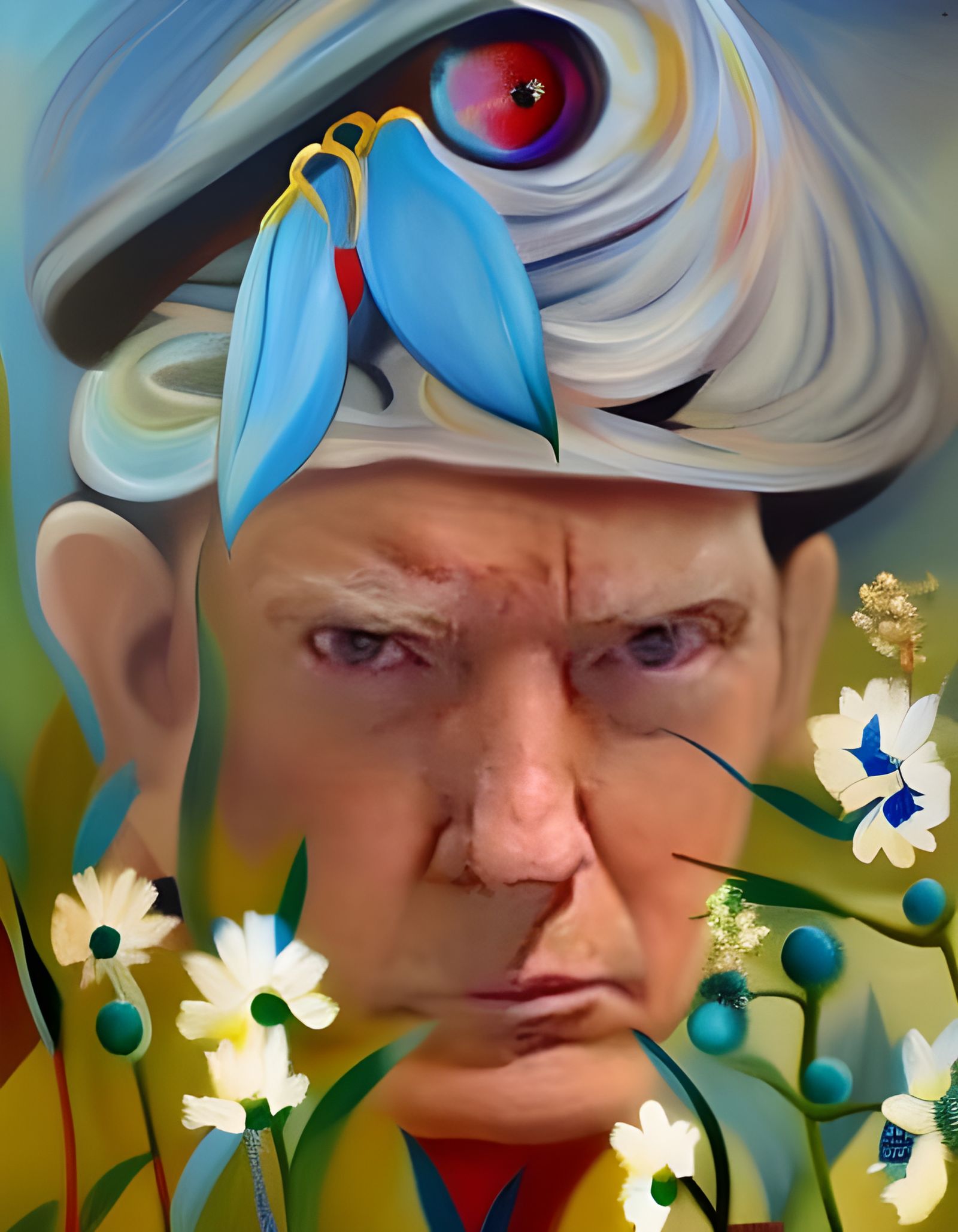 Surreal Con Man in Salvador Dali Style