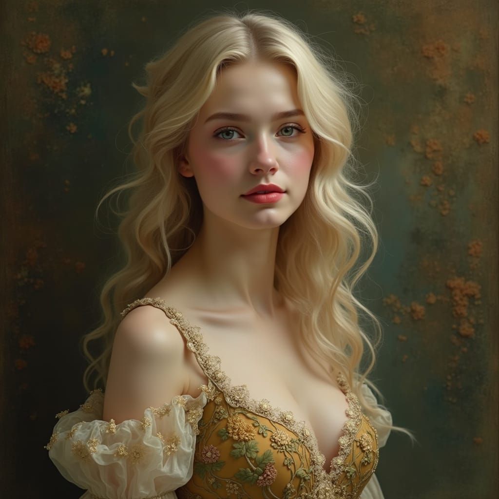 Ethereal Portrait of Woman with Pink Hair