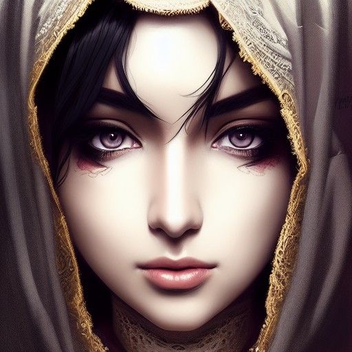 Elegant Lady with Niqab, Hyperrealistic 8k Portrait