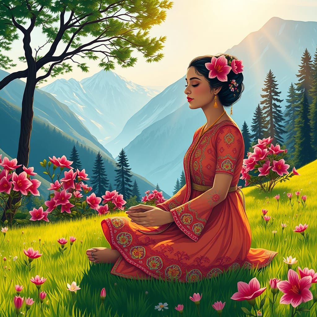 Ethereal Beauty in Parvati Valley, Inspired by Indian Folk A...