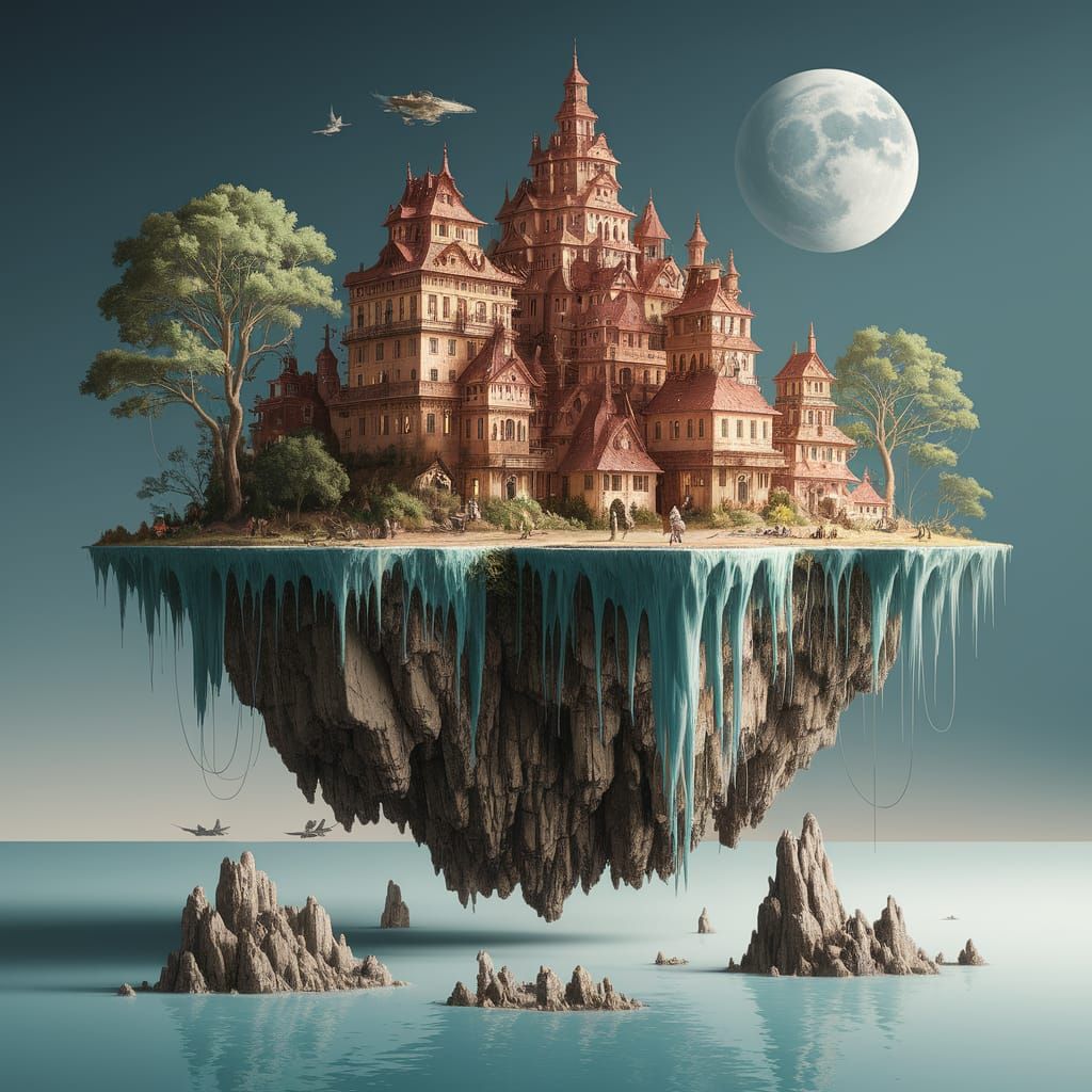 Floating Island in Constructivist Style