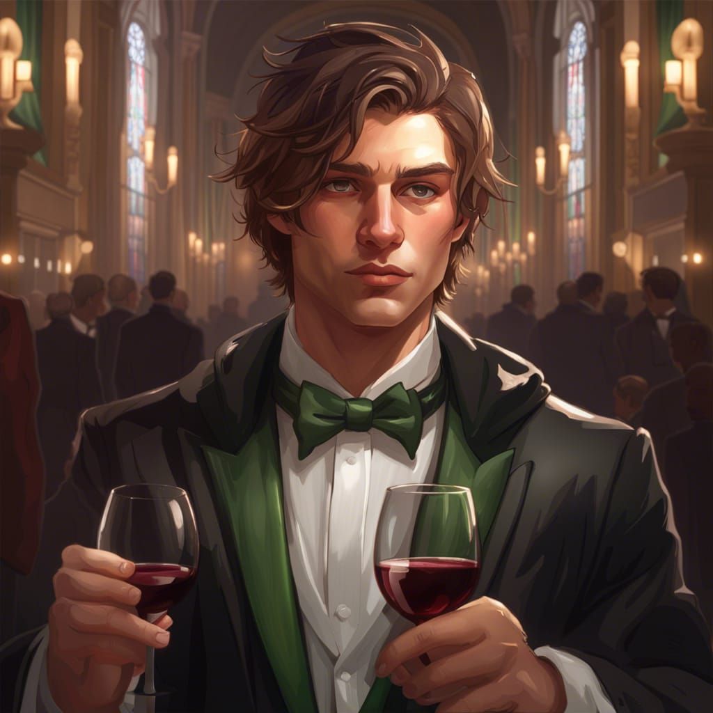 Elegant Young Man in Tuxedo, Detailed Portrait