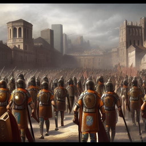 Roman Legionnaires Marching into Manchester: Detailed Matte ...