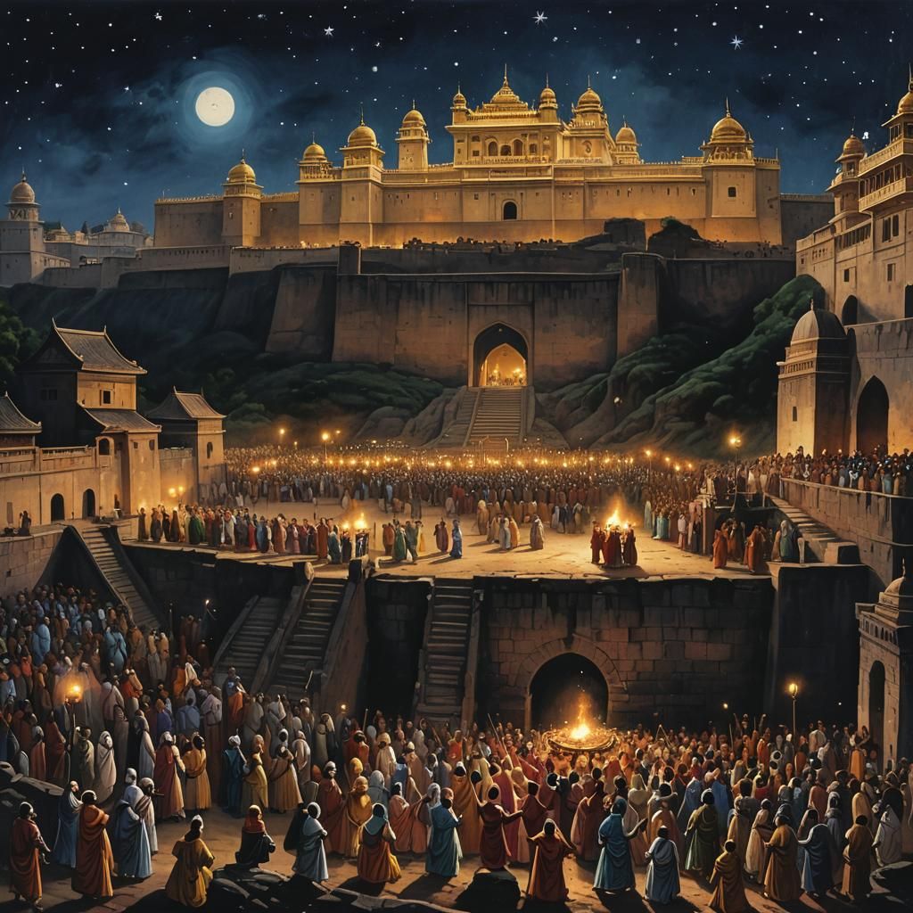 Villagers Await Tyrant King's Fall, Medieval Drama