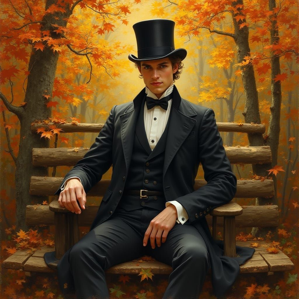 Aristocratic Man in Autumn, Classic Portraiture