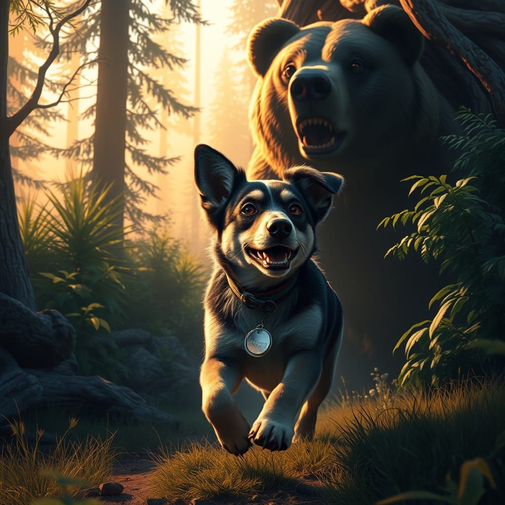 17-Year-Old Dog Barks Down and Chases Off Huge Bear Invading His Home