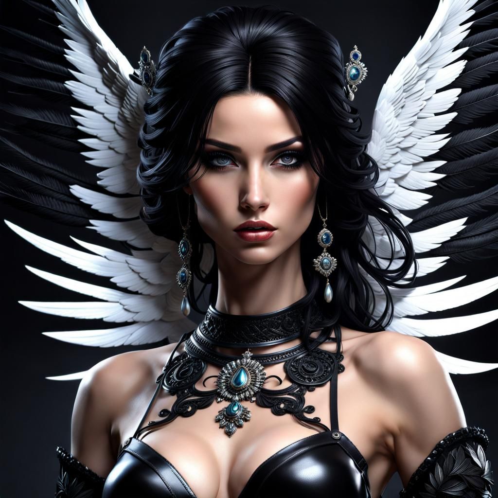 Gothic Angel Portrait of Italian Beauty