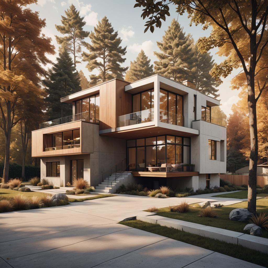 Modern 3-Bedroom House Concept Art