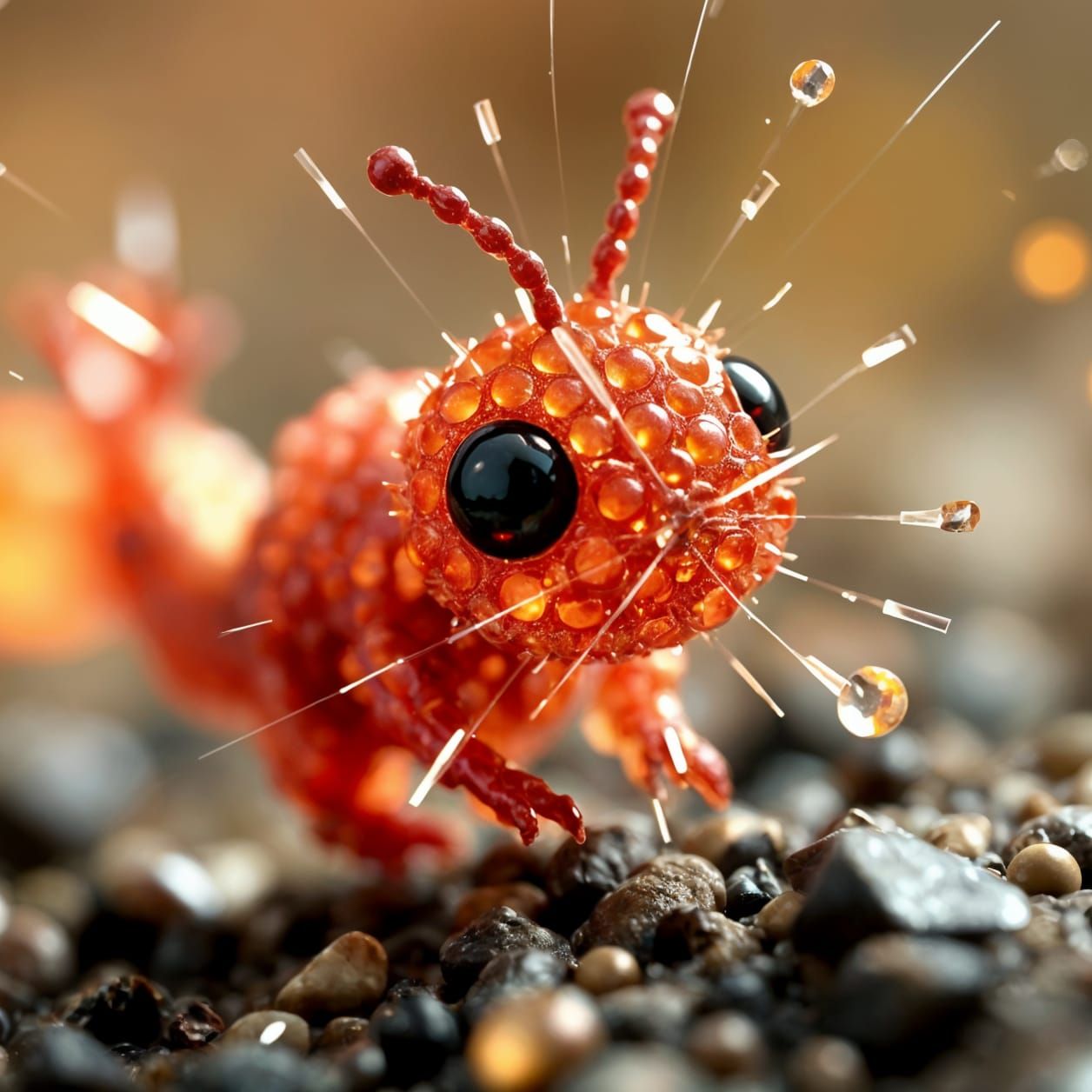 Cute Bead Creature in Ultra-Realistic Cinematic Style