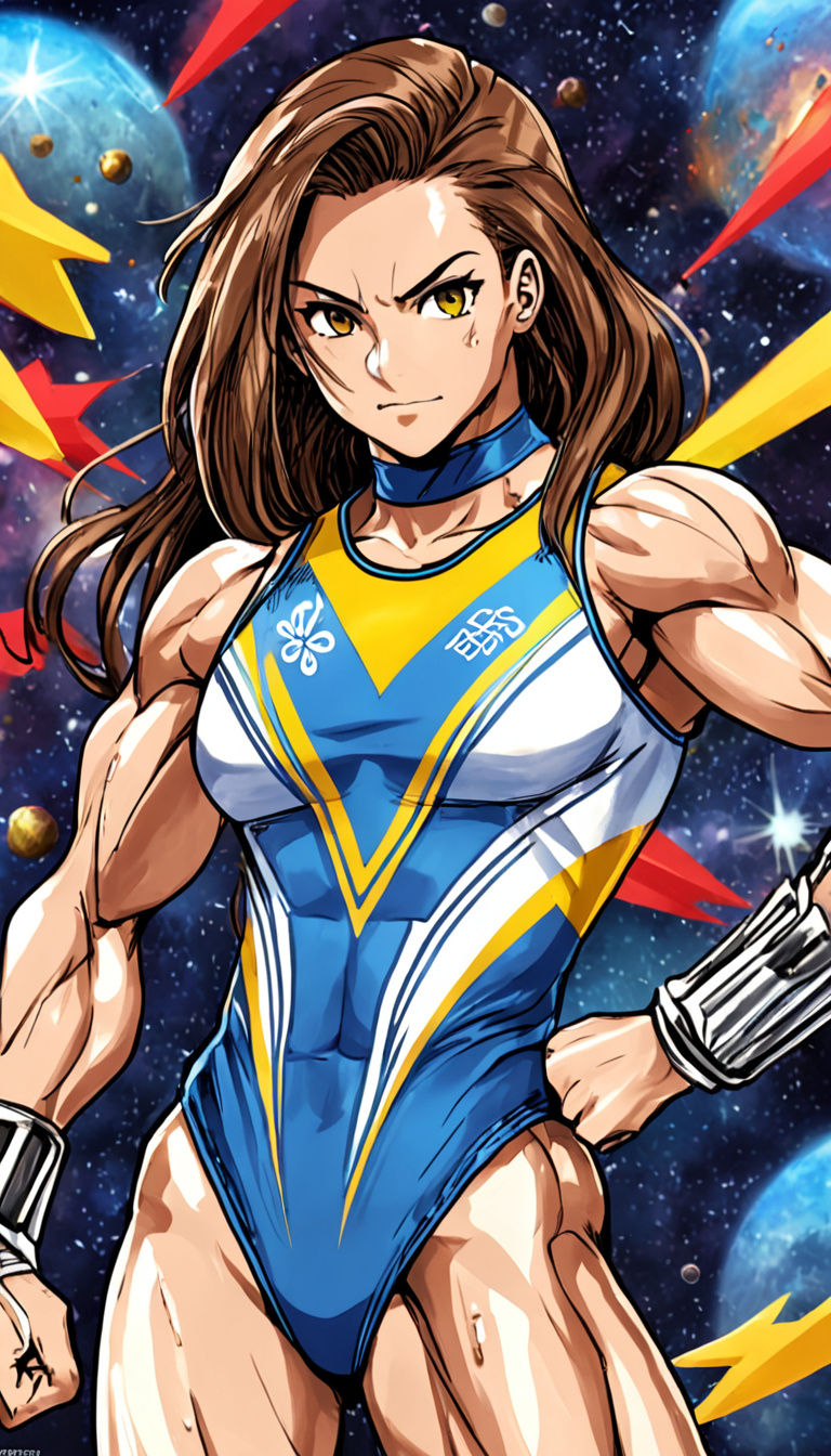 Cyberpunk Space Warrior in Ancient Olympic Wrestling Attire