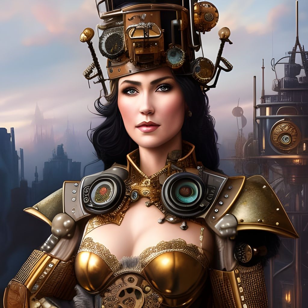 Steampunk Princess in Detailed Armor