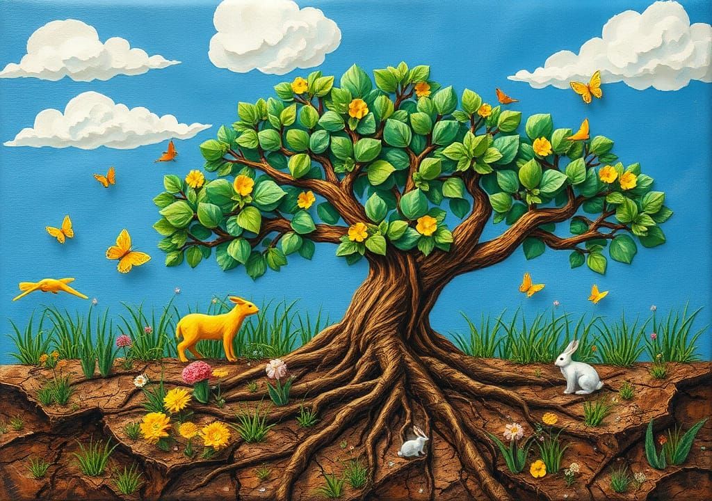 Tree of Life Collage: A World Reborn in Art