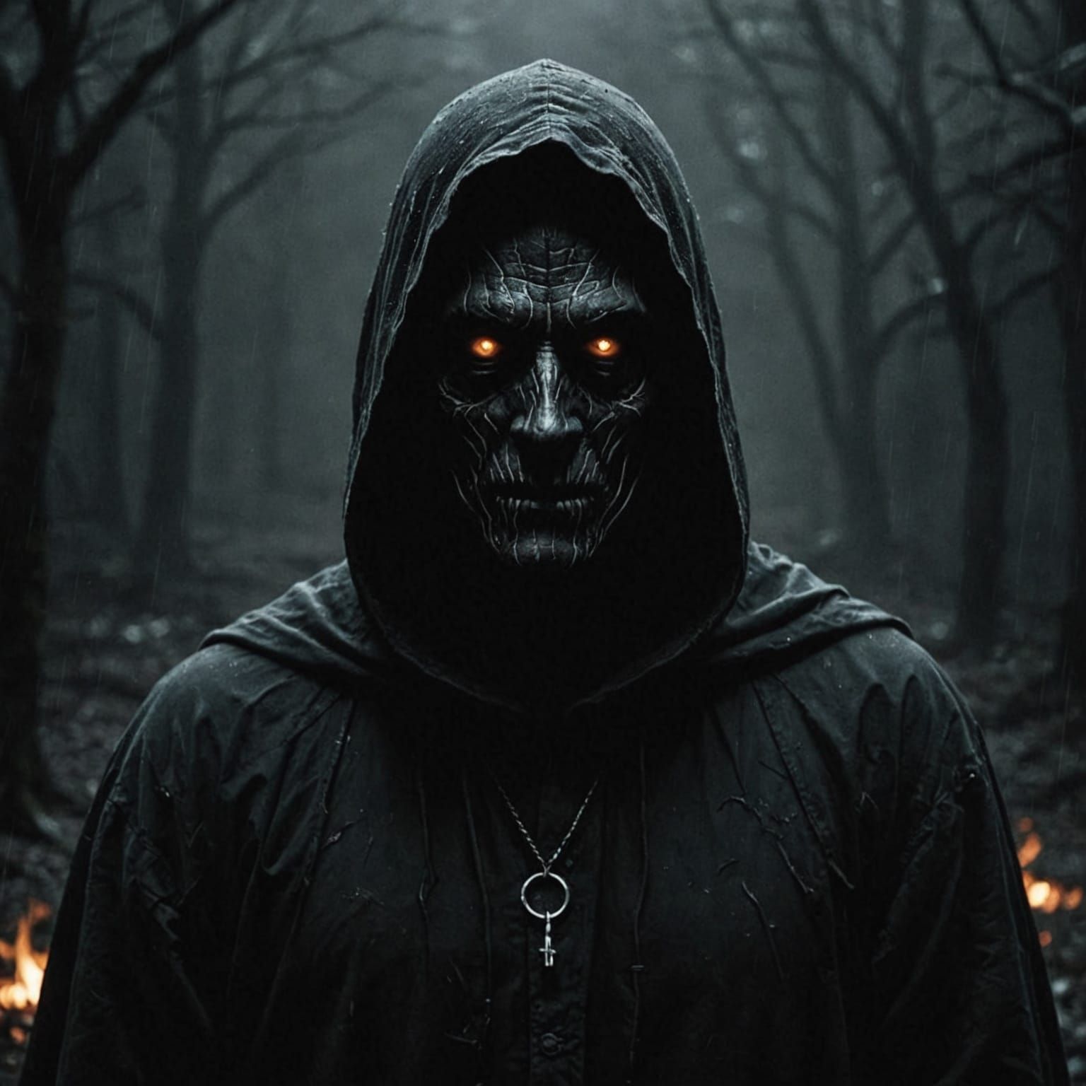 Melancholic Evening Scene with Mysterious Figure