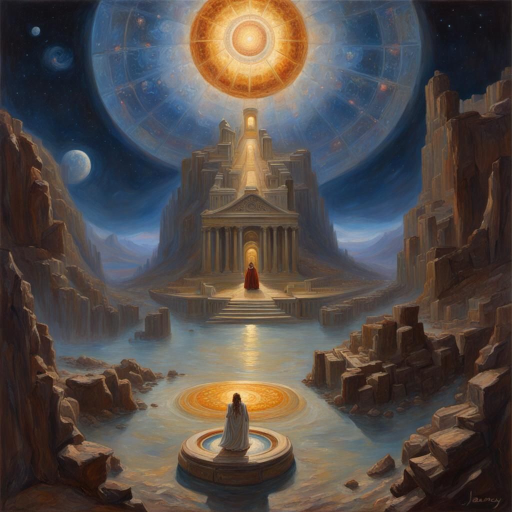 Aeon: God of Time in Oil Painting Style