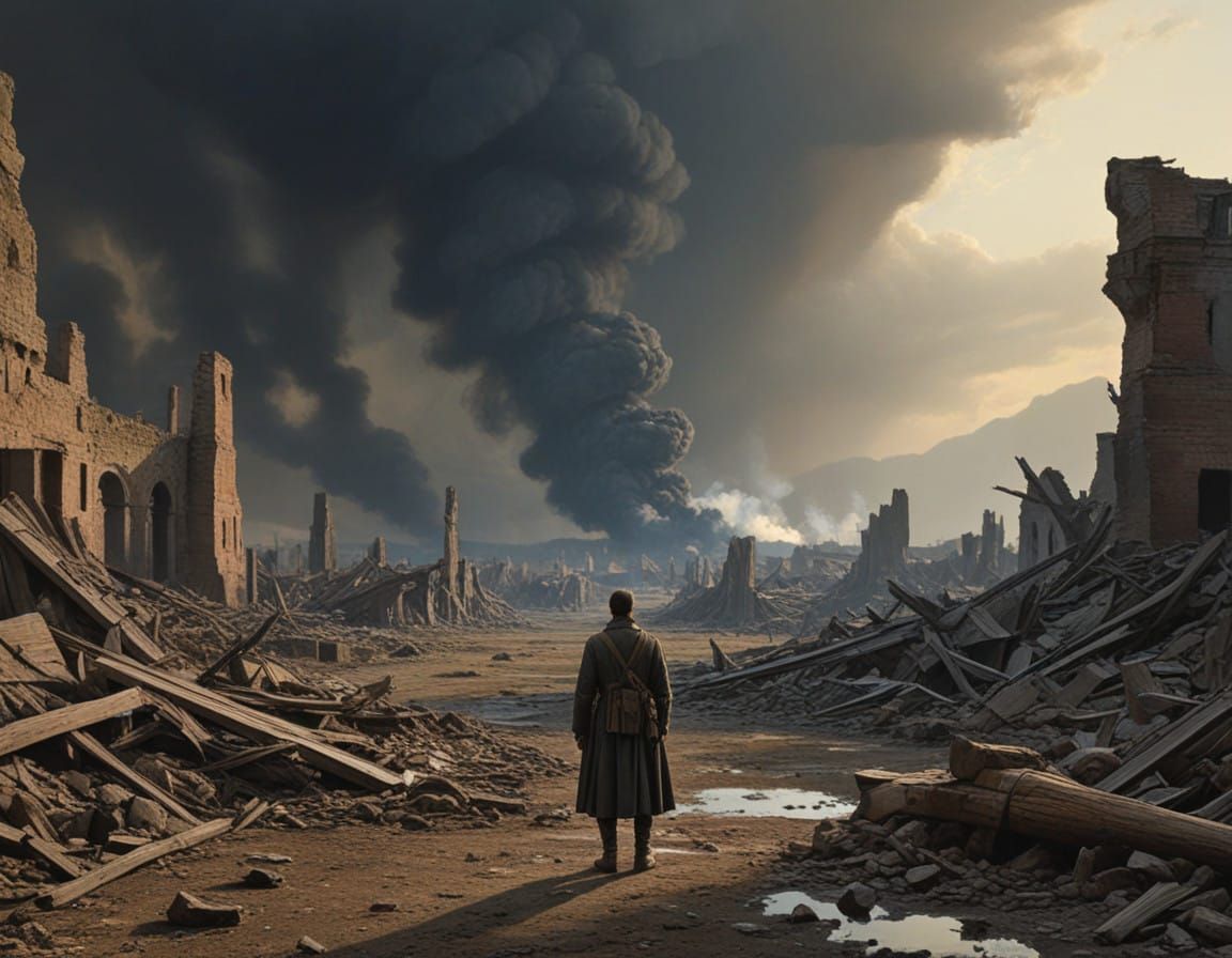 War's Devastation and Resilience in a Haunting Landscape