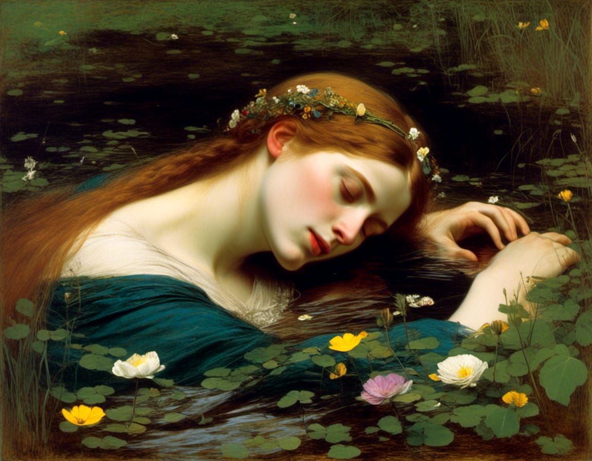 Ophelia Inspired by Pre-Raphaelite Art