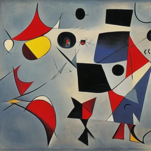 Rhinoceros on Distant Planet, Cubist Abstract Art