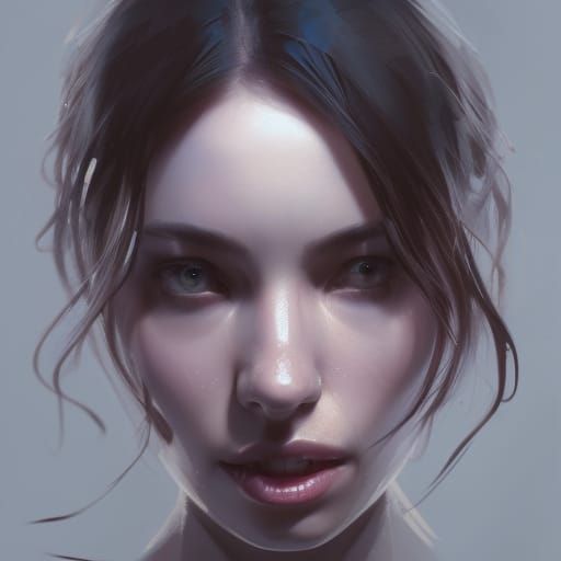 Detailed Portrait in Art Nouveau Style