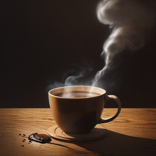 Hyperrealistic Coffee Splash Art in Warm Golden Lighting