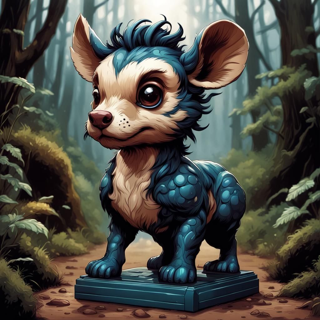 Bobblehead Animals in Comic Book Style