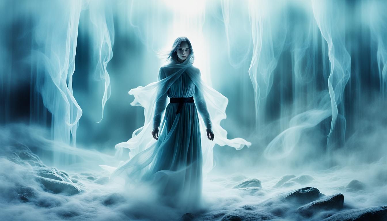 Ethereal Translucent Figure in Dreamlike Layers