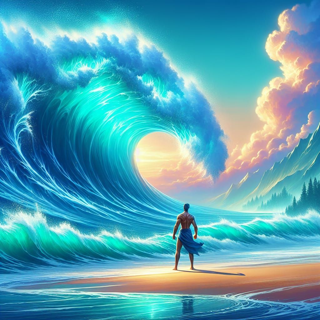 Colossal Turquoise Wave Transforms into Water, Ravana Stands...