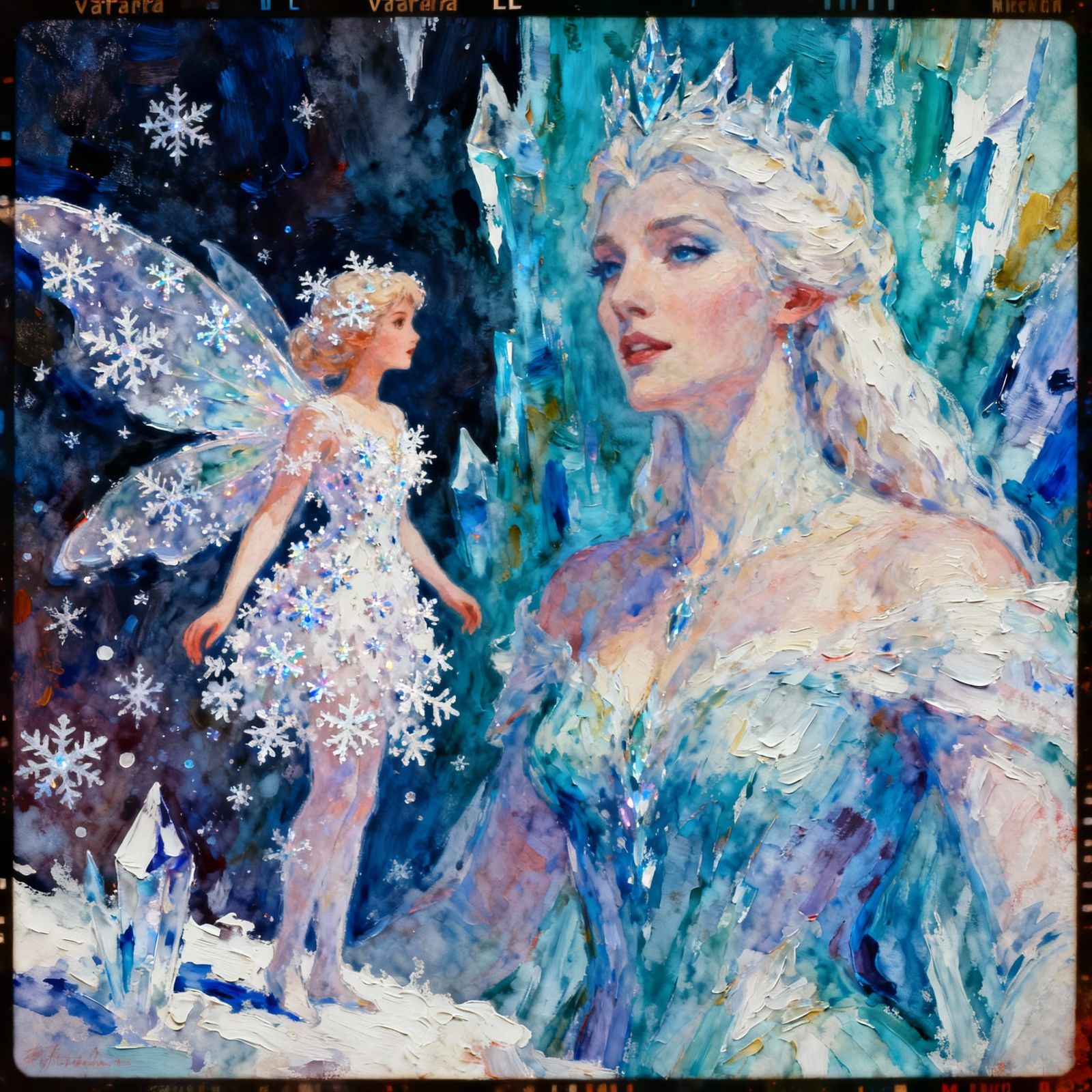 Winter Fairy and Ice Queen in Gouache and Watercolor